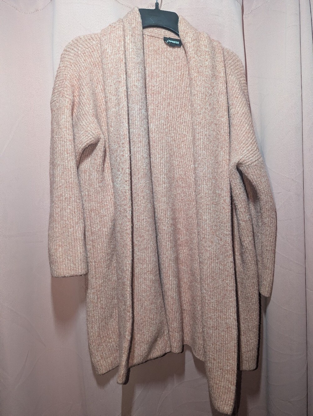 EXPRESS Ribbed Pink Open Cardigan Large - Picture 5 of 13